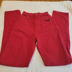Rocky Mountain Size 5/6  Women's RED Denim Mom Jeans Bareback USA Vtg Rockies
